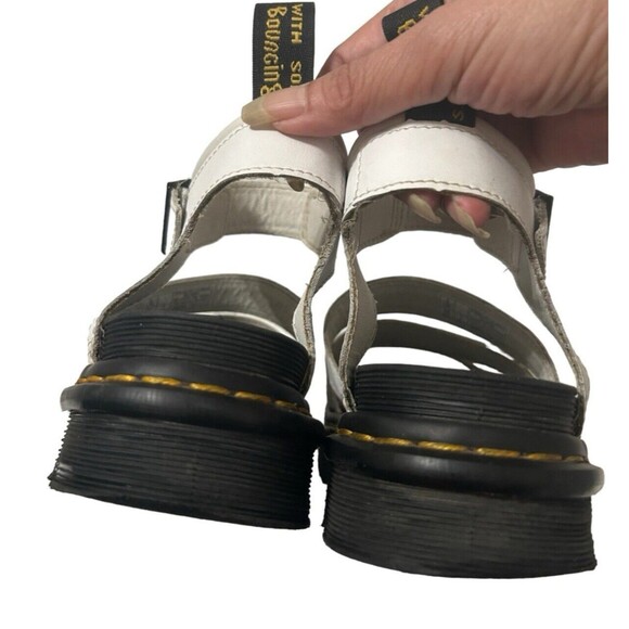 DR MARTENS Blaire Platform Chunky Sandals Three Strap White Leather Y2K Sz 7 - Picture 11 of 12